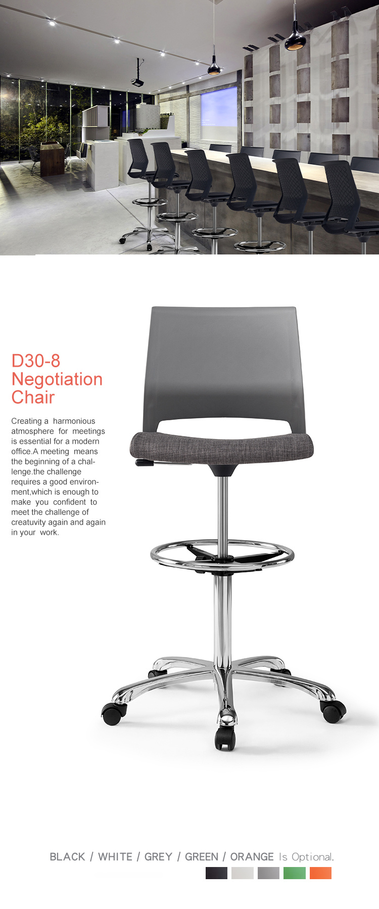 Office Furniture Mesh Conference Meeting Training Folding Swivel Desk Chair