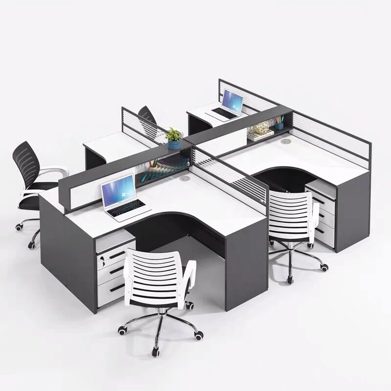 Modern Office Furniture Blue Office Cubicle Office Desk 4 Seater Office Workstation