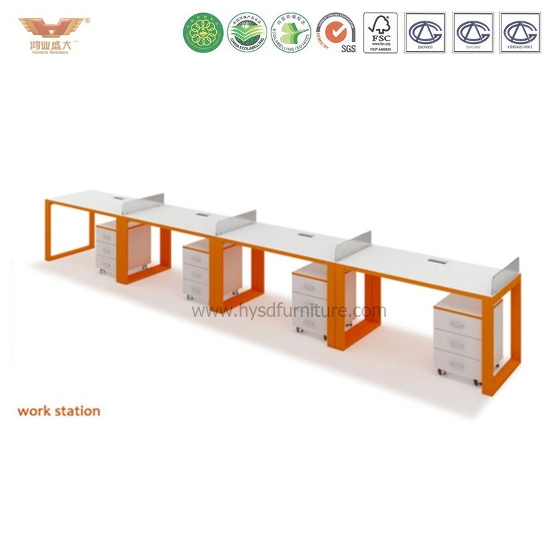 Newest Modular Office Call Center Staff Workstation with Orange Feets