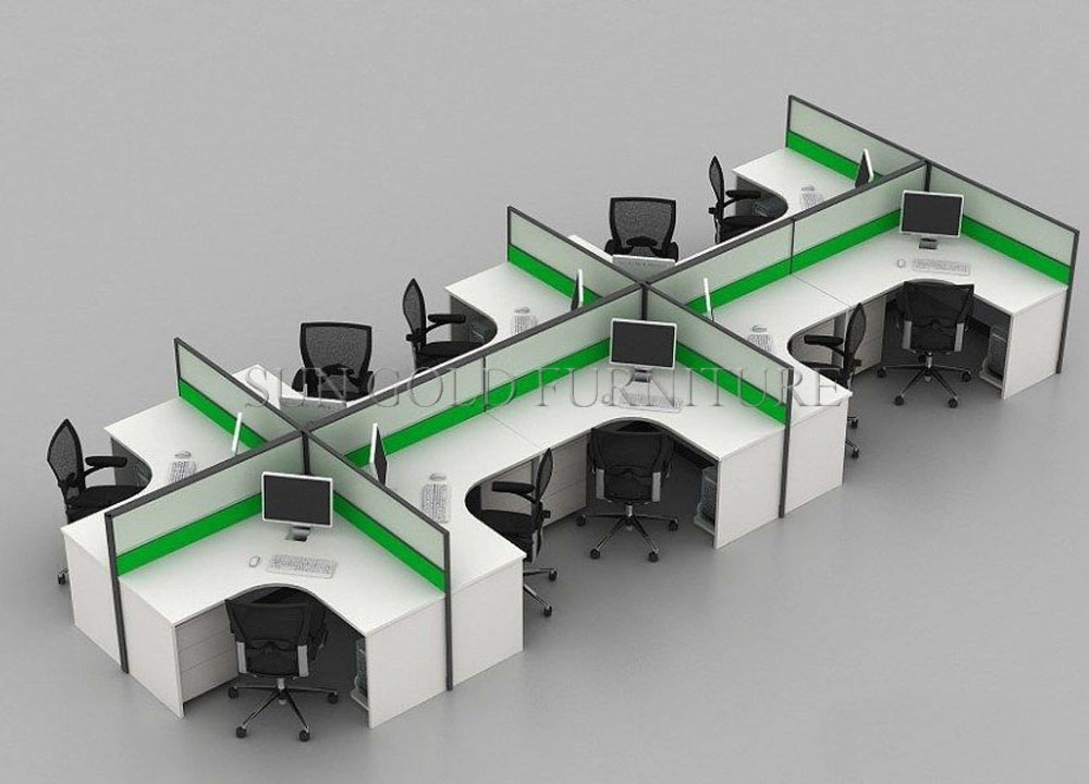 (SZ-WS373) Open Wooden Office Cubicle 4 Seat Office Workstation