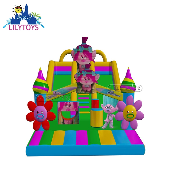 Customized Inflatable Dry Slide, Inflatable Bouncing Trampoline for Kids, Inflatable Theme Bouncing Caslte High Quality