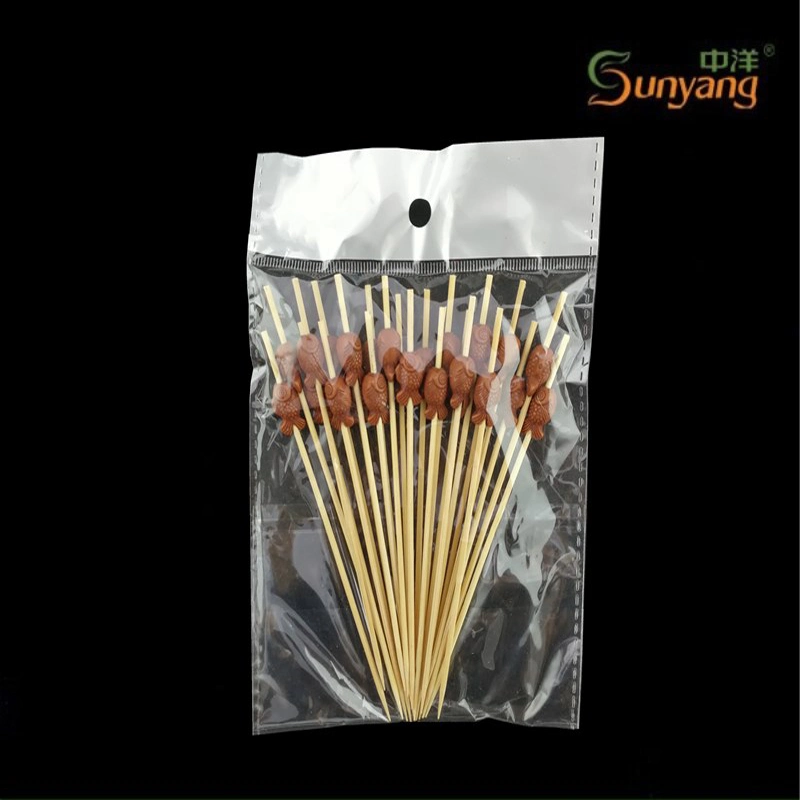 Cheap Disposable Crafts Bamboo Skewers/Sticks with Decorative Brown Fish