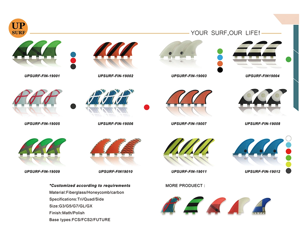 Various Styles Top Quality Custom Surfboard Side Fins