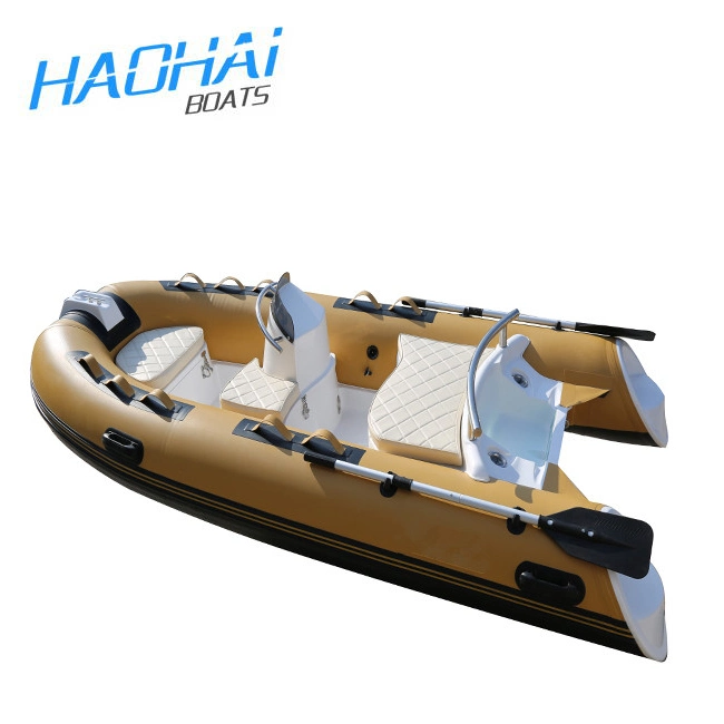 CE Hot Sale 11.8FT 330cm Mini Small Fiberglass Inflatable Motor Boat for Sale