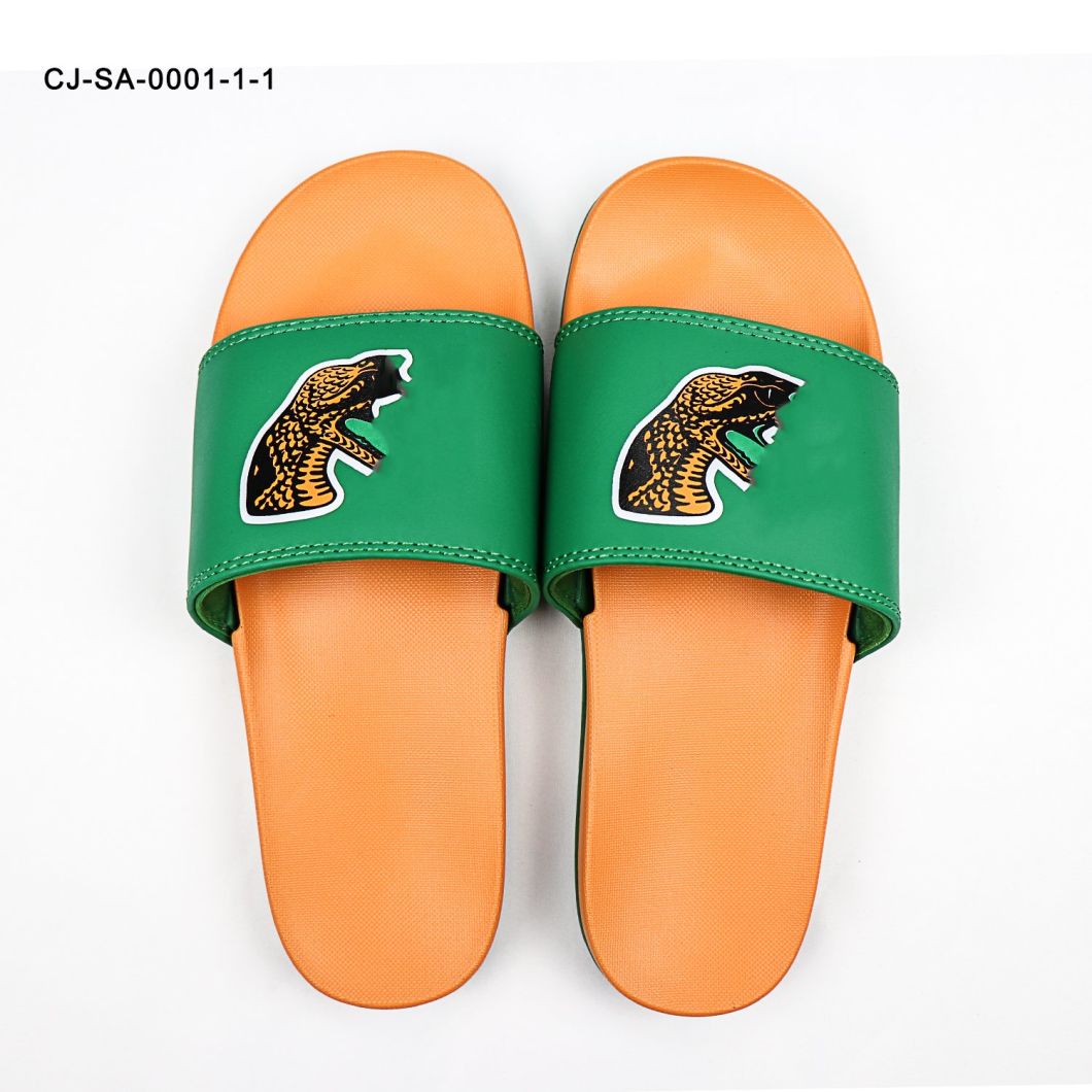 Custom Embossed Slide Slipper, PU Men Sandals Custom Slides Footwear, Plain Custom Logo Blank Slide Sandal