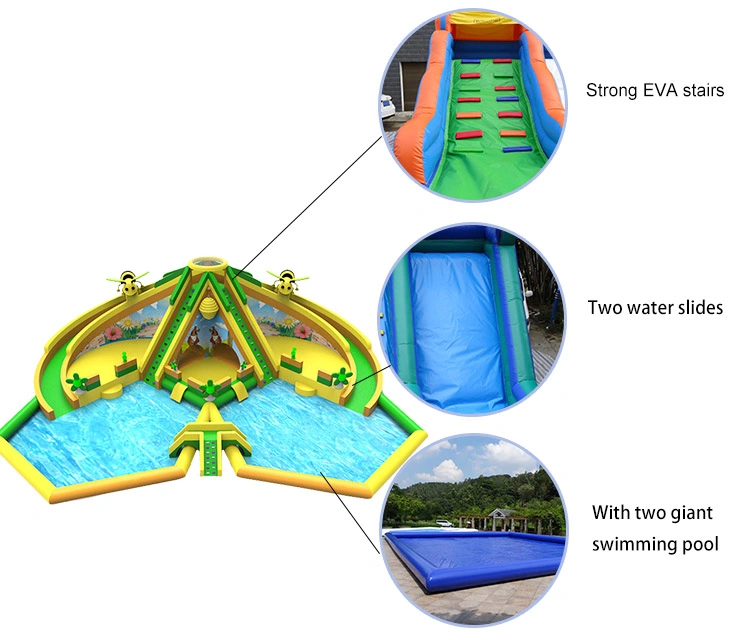 Giant Inflatable Land Water Park Inflatable Slides Outdoor Playground Amusement Park Ground Water Park for Kids