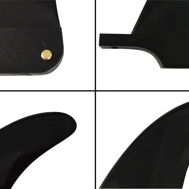 Black Plastic 7, 8, 9, 10, 11 Inch Single Fin Surfboard Center Fin High Quality
