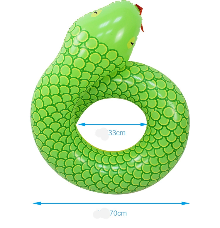 Summer Water Play Equipment Inflatable PVC Green Snake Swim Ring for Kids