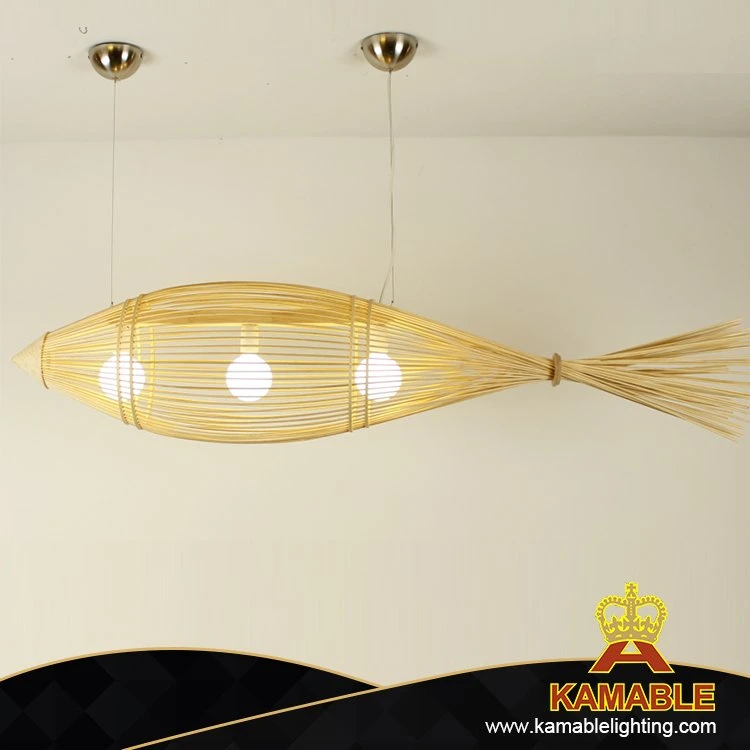 Fish Shape Modern Hotel Decorative Bamboo Pendant Light (KA-YW)