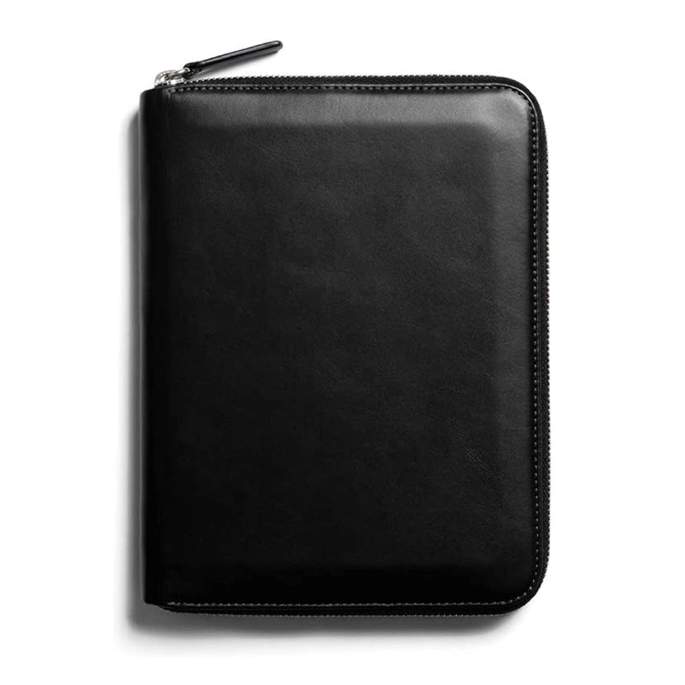 A5 Custom Faux Leather Custom Business Padfolio PU Cover Zipper Portfolio Map File Folder