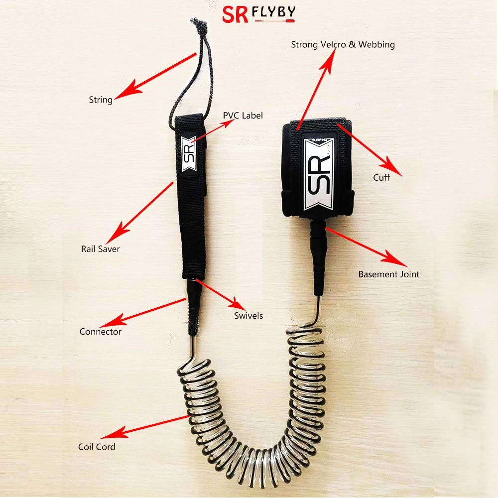 Strong Strong Durable Sup Leash Surfboard Leashes Leg Ropes with Coiled Lines