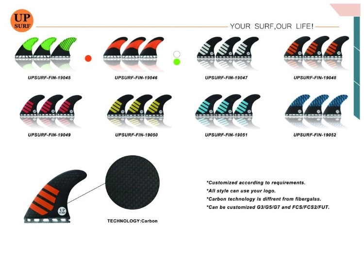 Wholesale Fcs2 Surfboard Fins Carbon Fiberglass Fins Thruster Fin High Quality