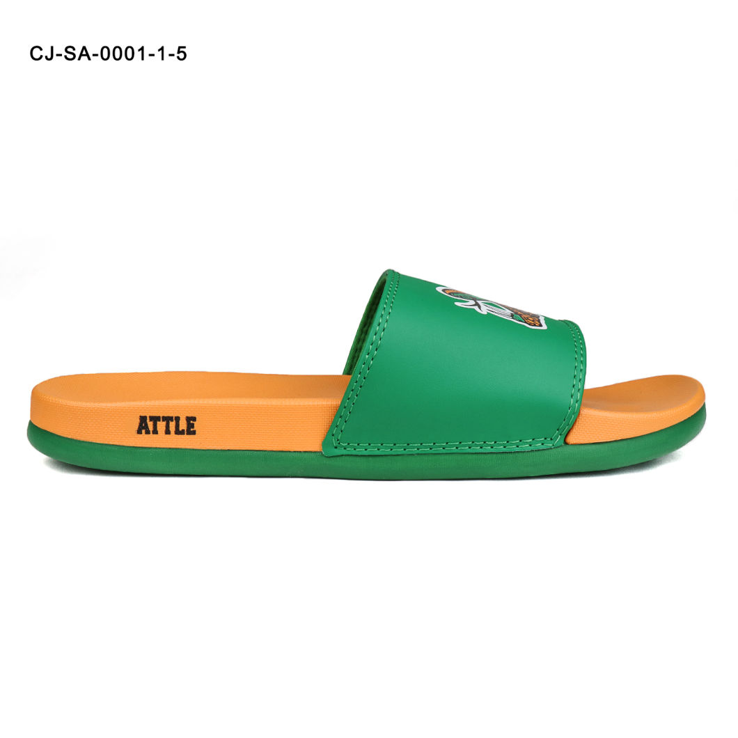 Custom Embossed Slide Slipper, PU Men Sandals Custom Slides Footwear, Plain Custom Logo Blank Slide Sandal