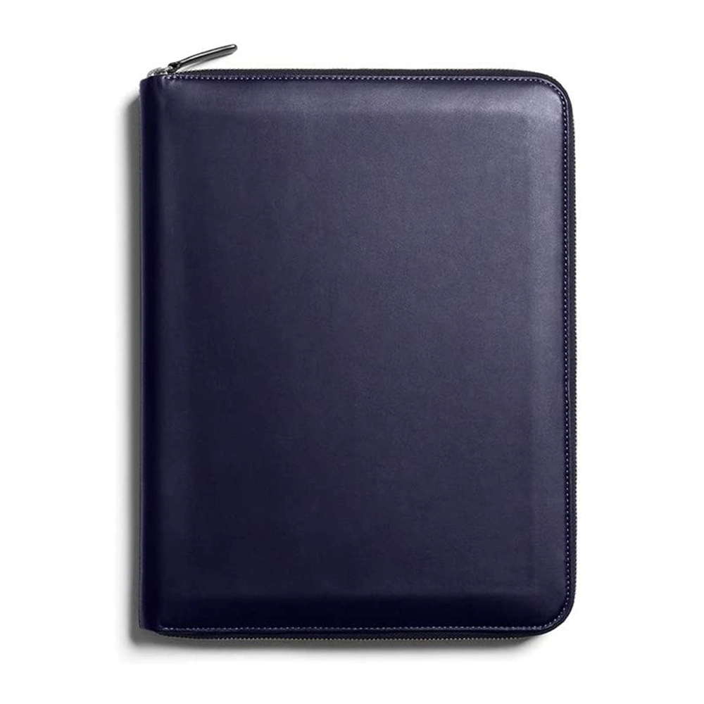 A5 Custom Faux Leather Custom Business Padfolio PU Cover Zipper Portfolio Map File Folder