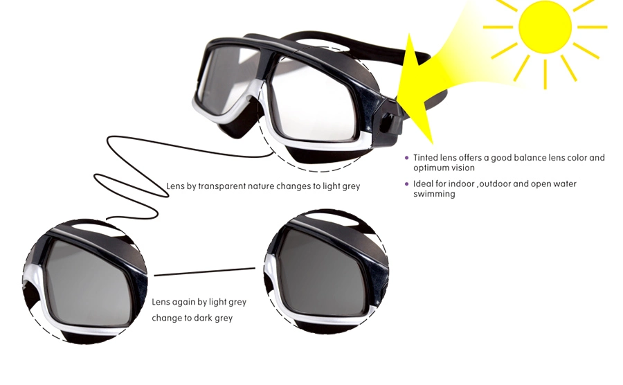 Discoloration Swimming Goggles UV Protective Swimming Eye Glasses Anti-Fog Swimming Eye Wear