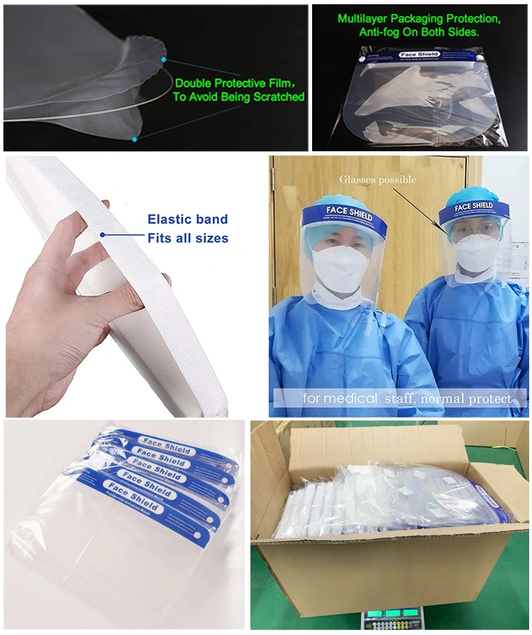 Dental Protective Isolation Transparent Full Face Shield Visor Anti- Fog Disposable Clear Glass Full Face Shiled