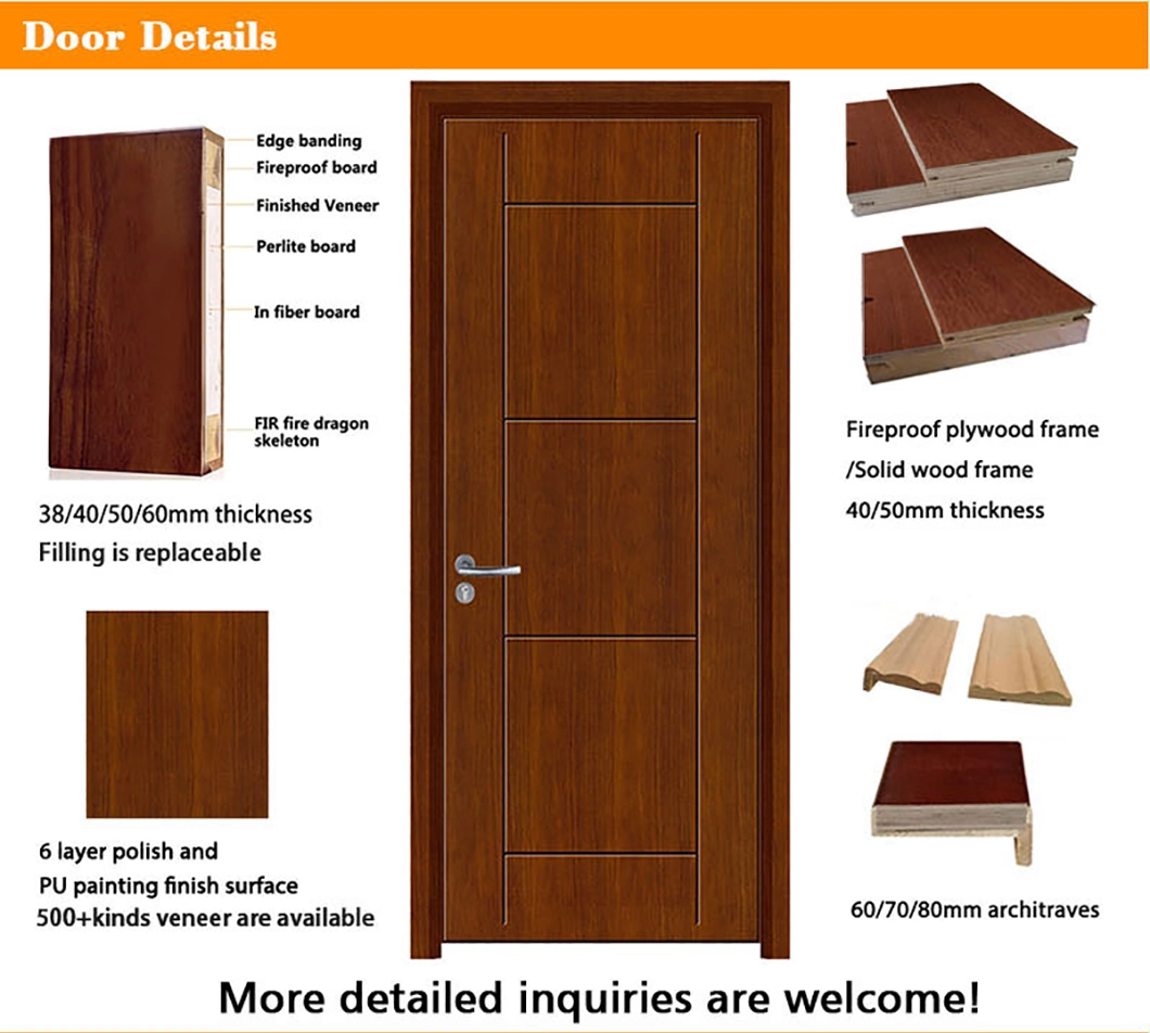 BS/UL Certificate Fire Rated Wood Door Fireproof Wooden Door Wood Fire Door