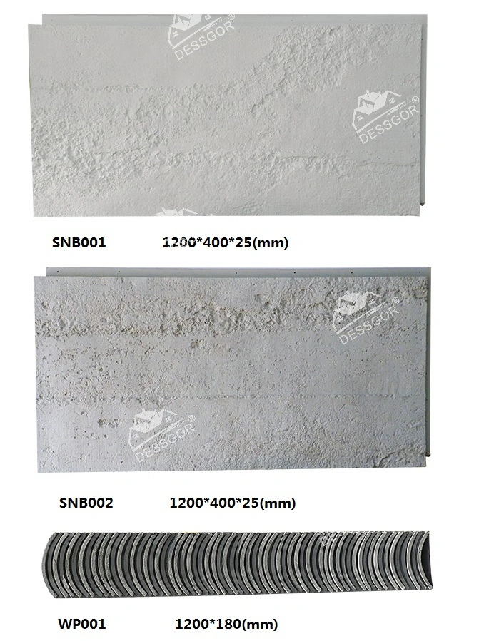 Lightweight Polyurethane Artificial Exterior Vinyl Stacked Rock Stone Veneer Siding Panels