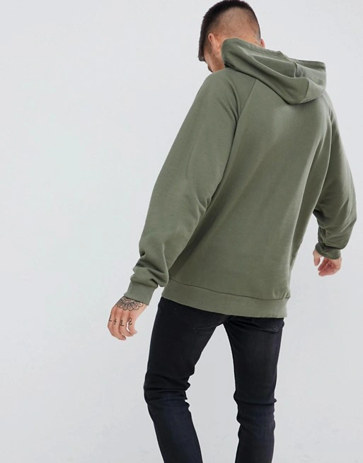 Oversized Hoodie in Khaki with Map Pocket Oversized Hoodie