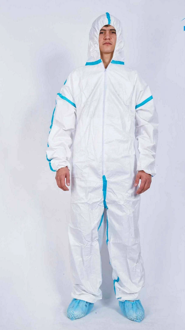 Disposable Coverall Sprays of Liquid Chemicals with Heat Tape Seam