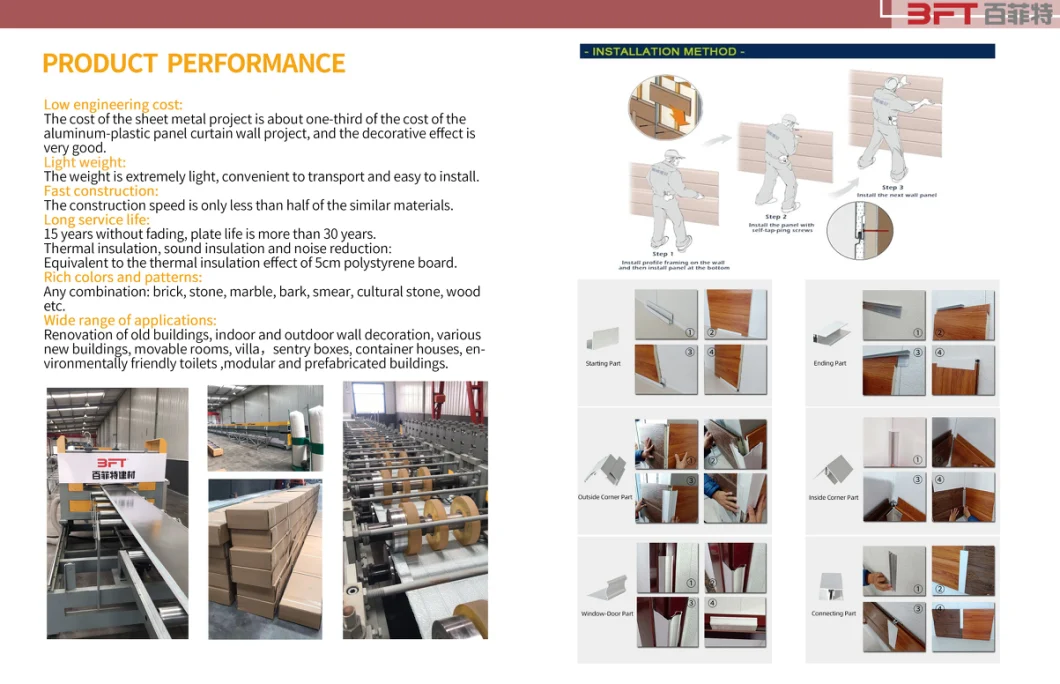Morden Design Laminated Board Thermal Siding Metal Siding for Modular Homes Sandwich Panel ISO9001