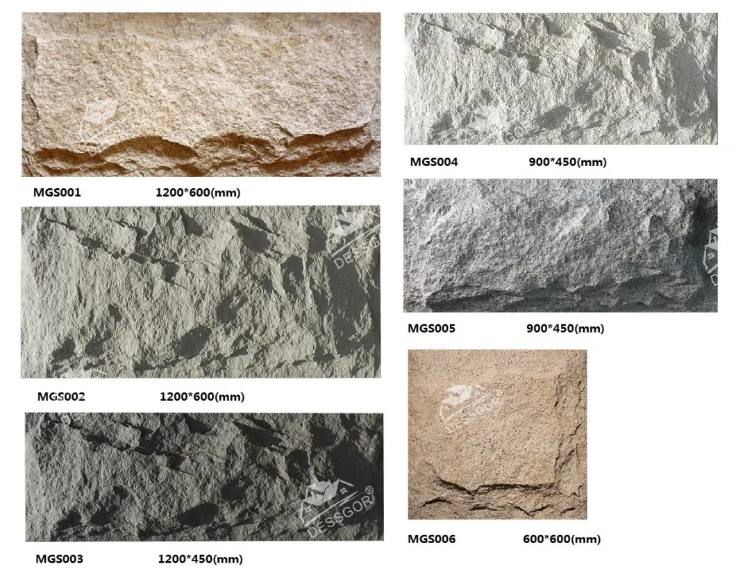 White Big Polyurethane Stone Panels Artificial Large Size Mushroom Rock Slate Siding