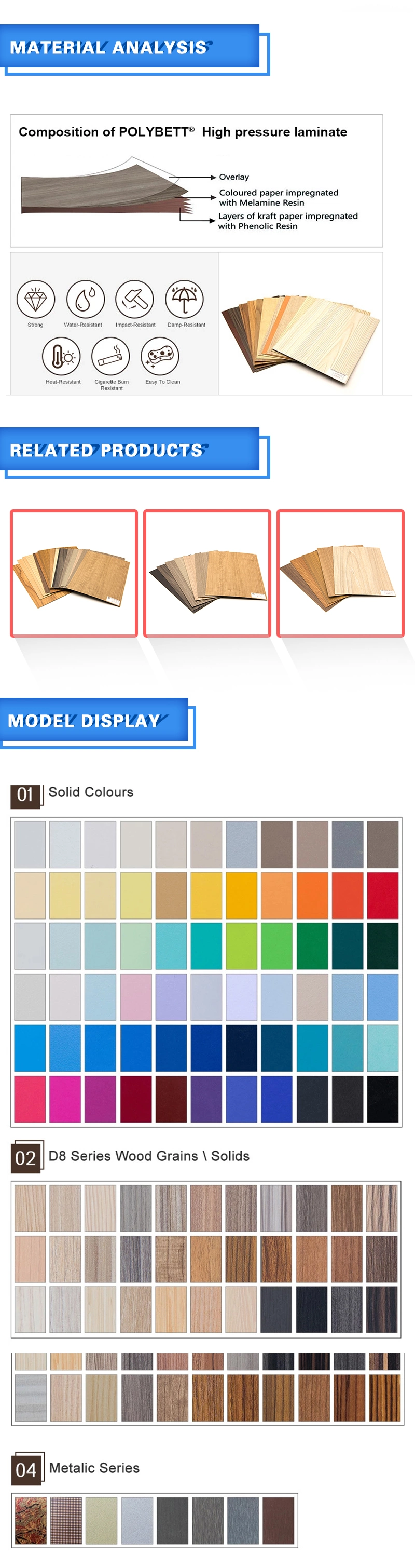 High Pressure Laminate Sheets Compact Decorative Formica Wood Lamination Sheet HPL Panel Exterior Phenolic Board
