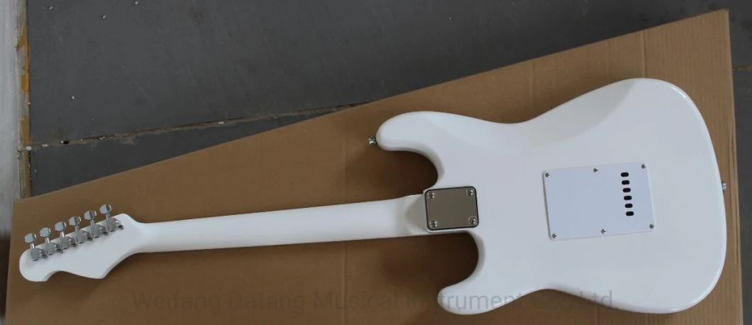 OEM White Colored Painted St Electric Guitar with Alder Body