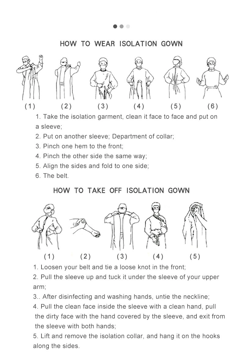 Gown Isol SMS Disposable Isolation Gown Level 3 with Blue Tape Seam