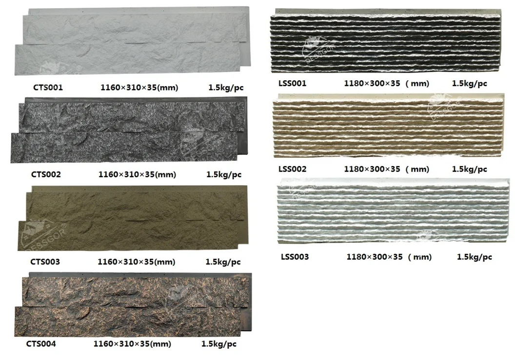 Grey Painted Mushroom Stone Panels Artificial Faux Rock Slate Siding