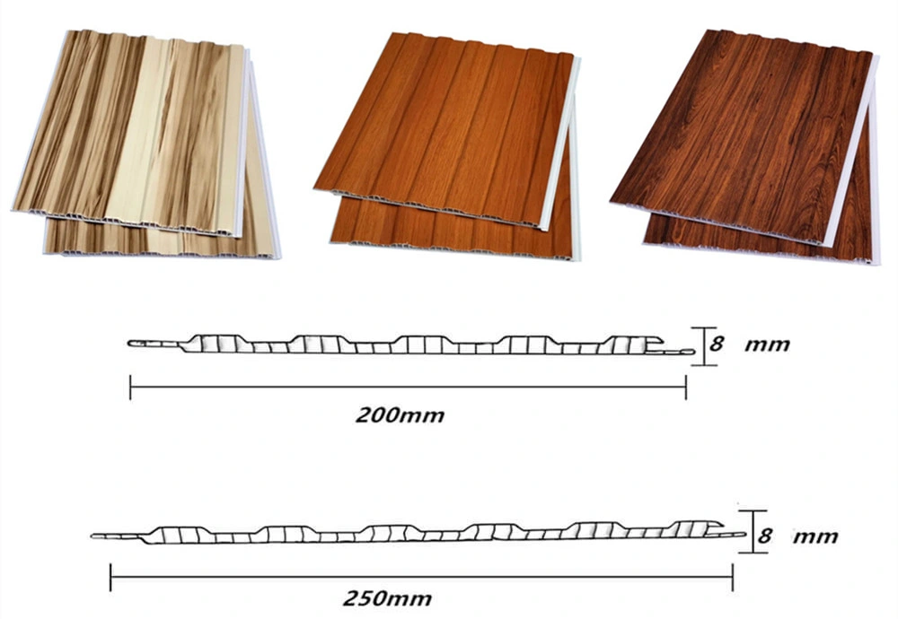 250mm 3D Wall Board Plastic Tongue and Groove PVC Liner Ceiling Lambri Panel for Modern House