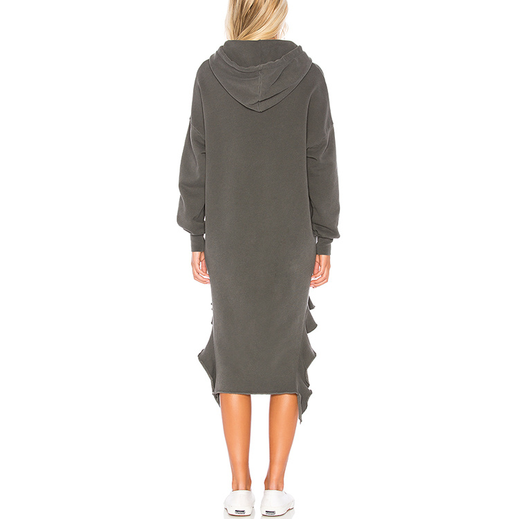 High Quality Custom Ladies Oversized Hoodie Sweater Long Dress Oversized Women Dresses