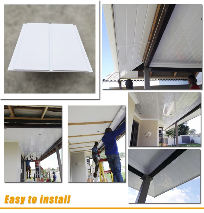 Interior Garage Covering White Slat Ceiling Equipment for PVC Wall Panel
