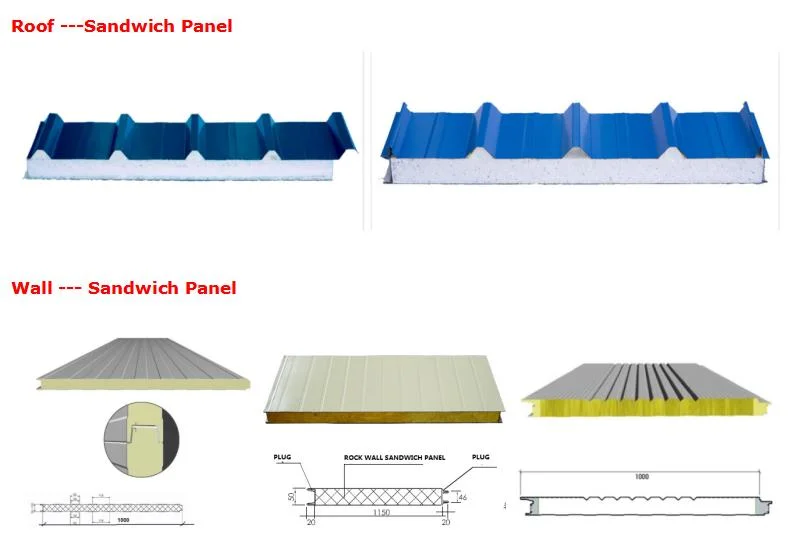 Freezer Tongue and Groove Type PU Sandwich Panel Cold Room for Sale