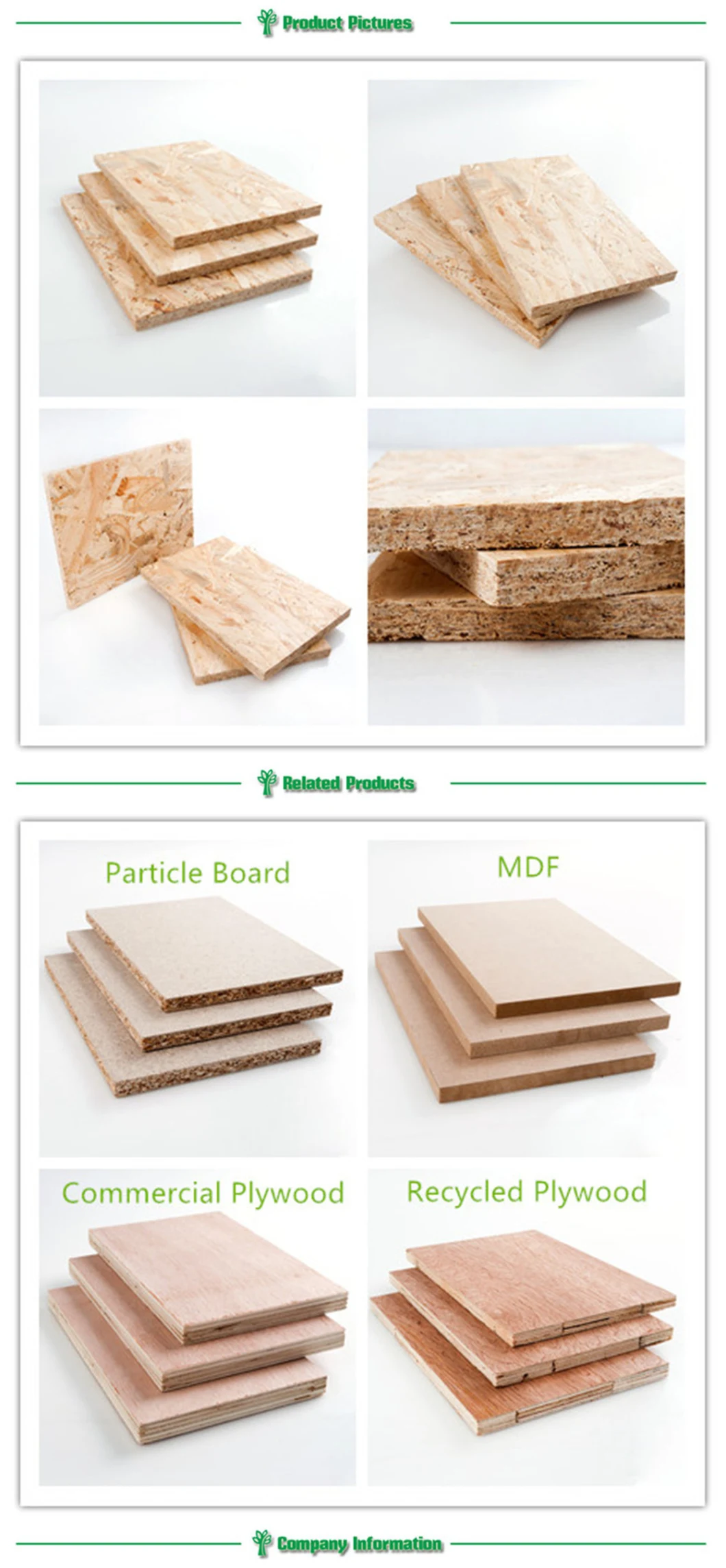 1220X2440mm OSB Board for Furniture and Construction