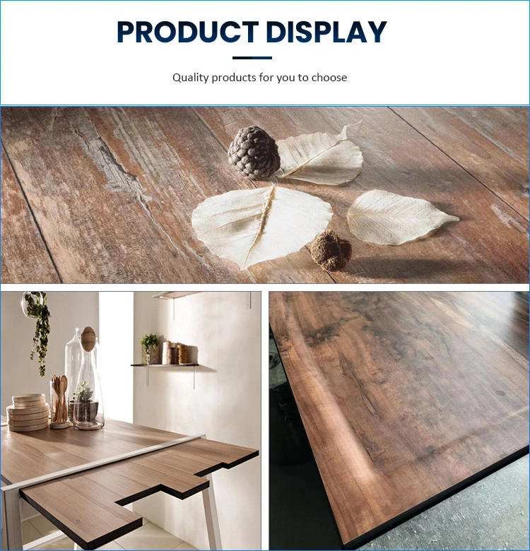China Waterproof Wood Grain Formica Board Melamine Laminate Sheets Furniture Design HPL Panel Supplier