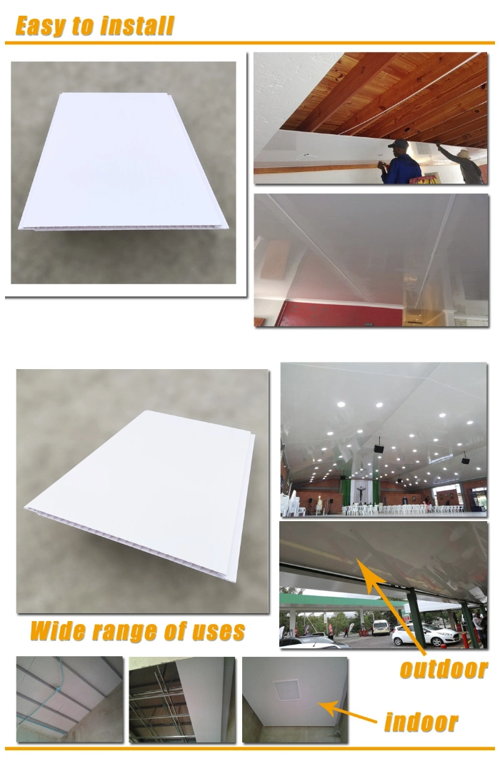 Interior Garage Covering White Slat Ceiling Equipment for PVC Wall Panel
