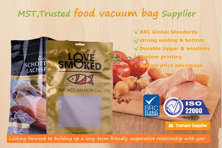 Custom Printed Biodegradable Heat Seal vacuum Food Packaging Cellulose Bag