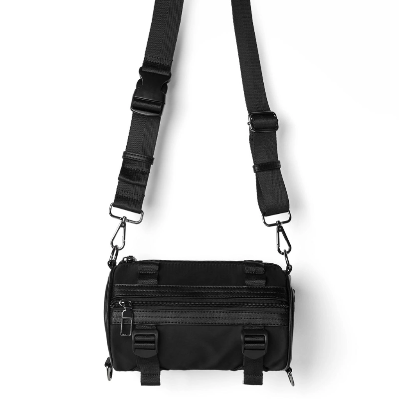Men's Bag Black Messenger Bag Bucket Bag Durable Shoulder Bag