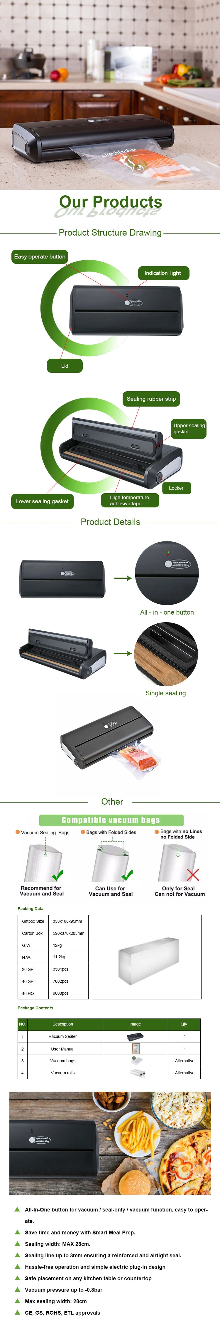 Mini Food Vacuum Sealer Home Use Machine Plastic Vacuum Sealer Bag