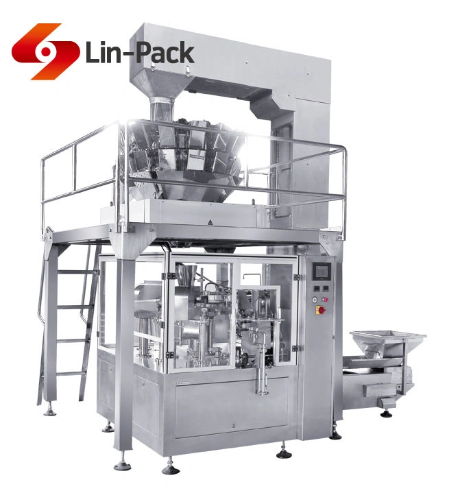 Automatic Zipper Pouch Beef Jerky Rotary Packaging Machinery with Elevator