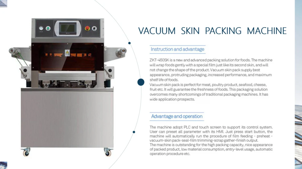Hygiene and Easy Operation Vacuum Skin Packaging Machine Vacuum Food Bag Packaging Machine for Foods