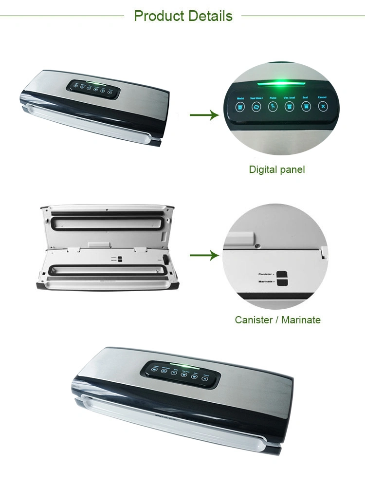 Fully Automatic Vacuum Food Sealer with Vacuum Food Bags and Vacuum Packaging Rolls Dry Moist Mode