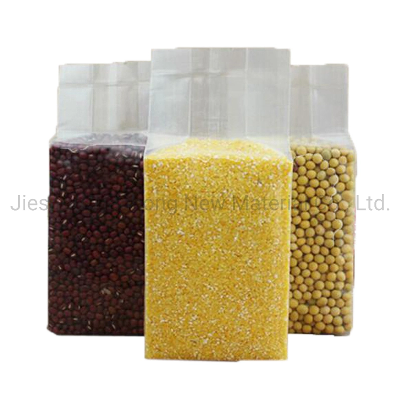 Custom Printed Food Plastic Vacuum Sealed Rice Packing Bags with Plastic Handle for 1kg 2kg 5kg