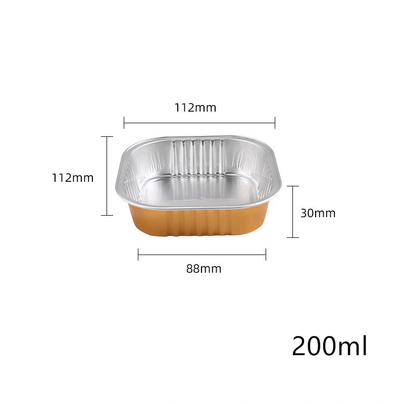 Aluminum Foil Tableware Gold Tin Foil Box Sealed Sealing Lunch Box Disposable Takeaway Packaging