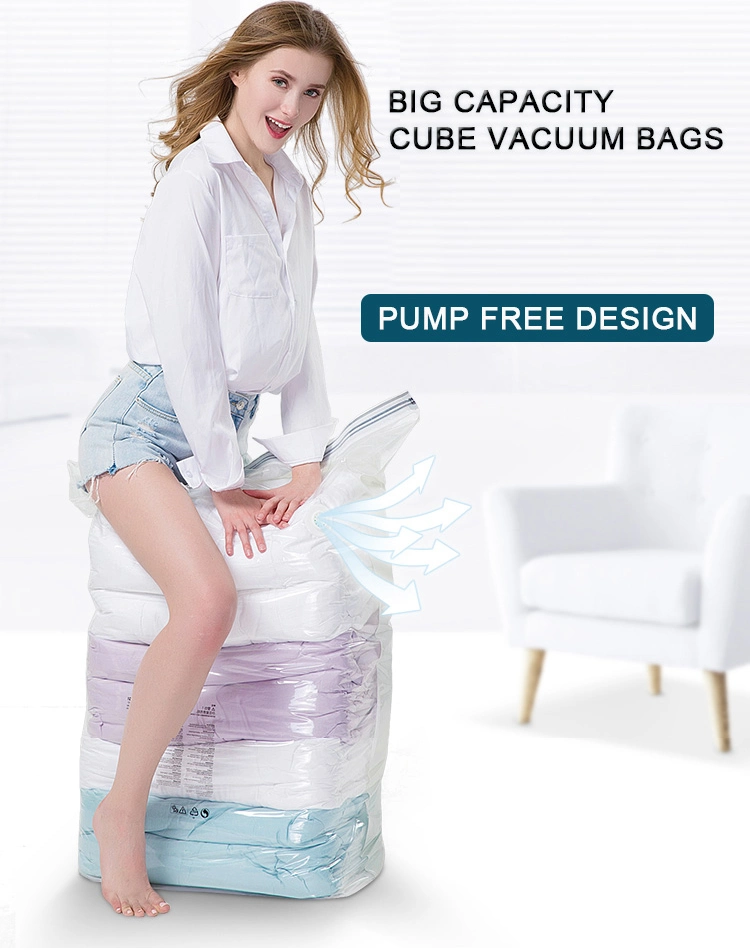 Large Plastic Bag Clothes Organizer Cube Vacuum Storage Bag Space Saver Bag for Household