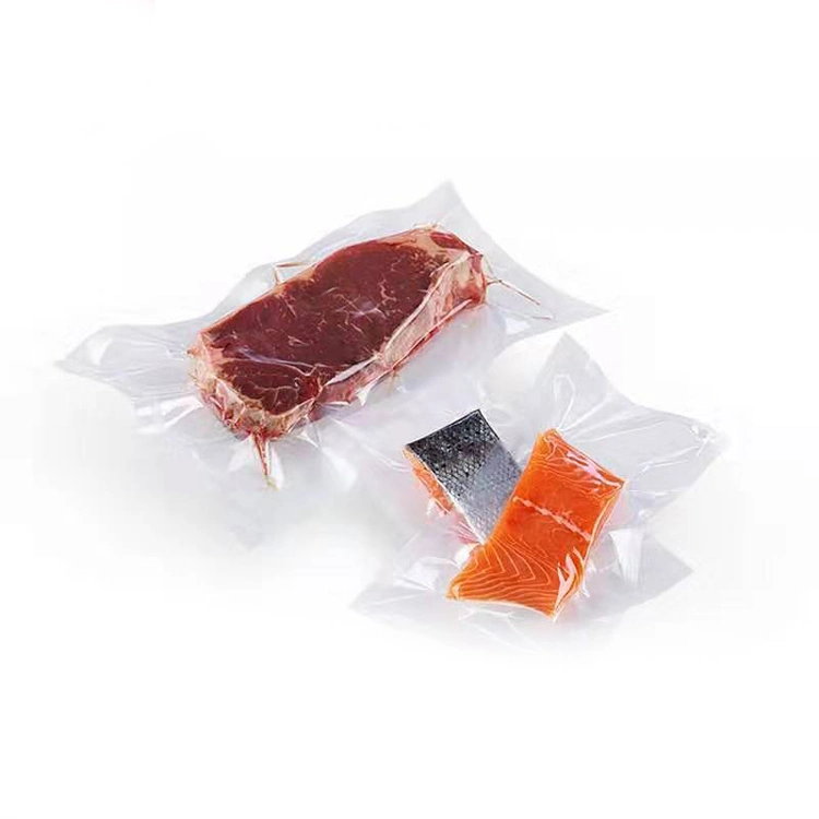 Biodegradable 3 Side Sealed Food Vacuum Pack Transparent Plastic LDPE Vacuum Food Packaging Bags for Frozen Food Ny/PE/OPP Sealer Cooler Clear Heat Resistant