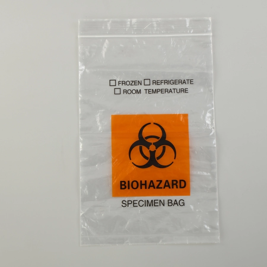 Hot Selling Vacuum Specimen Bags Zipper Biohazard Bags Factory Custom PE Plastic Packaging Bag
