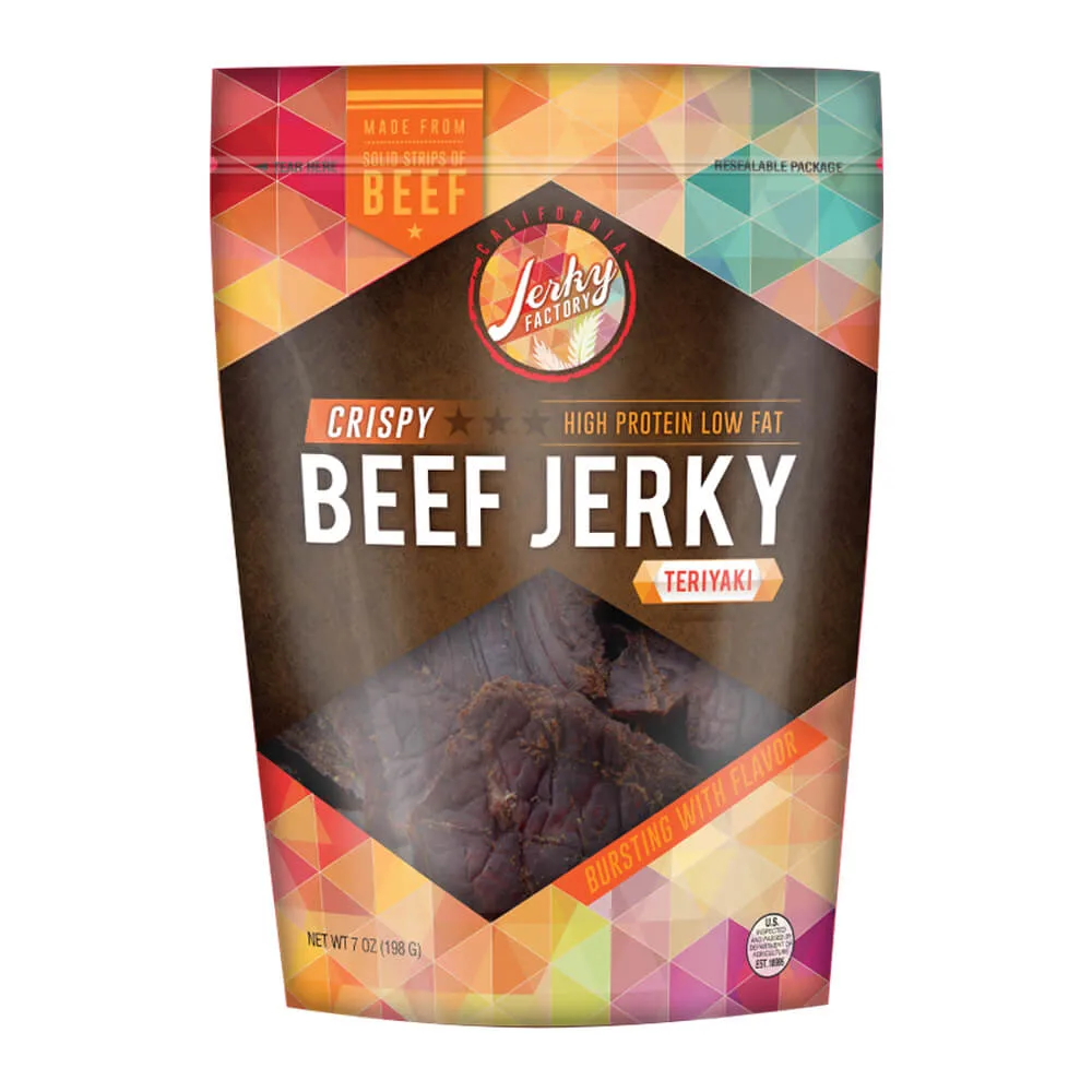 MOQ 500 Digital Print Jerky Package with Zipper Reusable Stand up Package for Jerky Packaging Bag