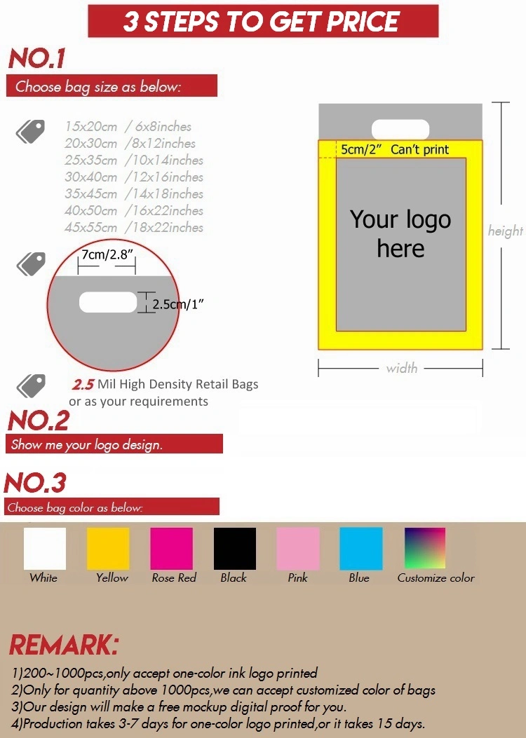 Manufactures Eco Friendly Heat Seal Die Cut You Own Custom Printing Shopping Plastic Bags